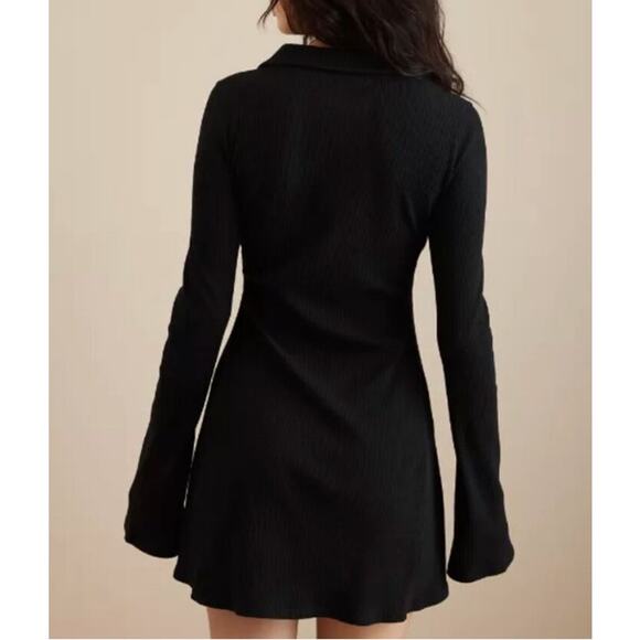 Womens American Eagle AE Collared Knit Mini Dress Black Size XS EUC! - Picture 2 of 4